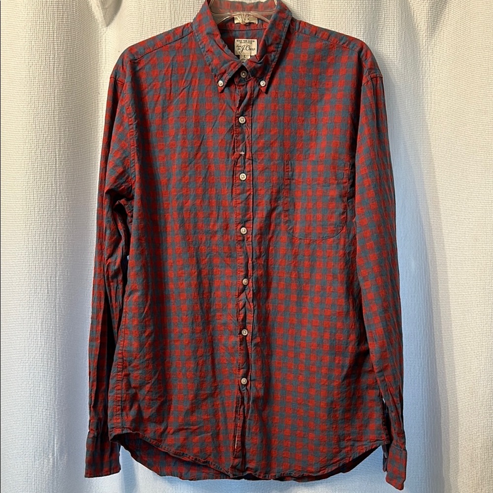 NWOT J.Crew Slim Fit Men’s Organic Cotton Button Up Shirt L